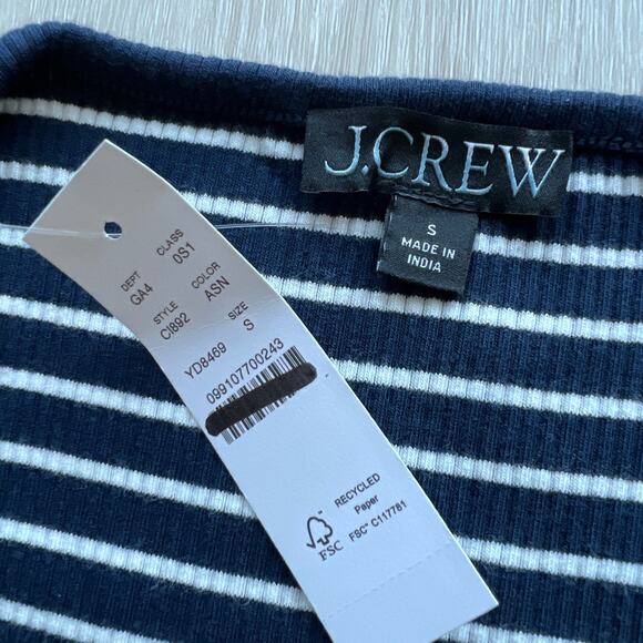 J Crew Gathered Waist Mixy Dress In Stripe Small - Picture 2 of 13
